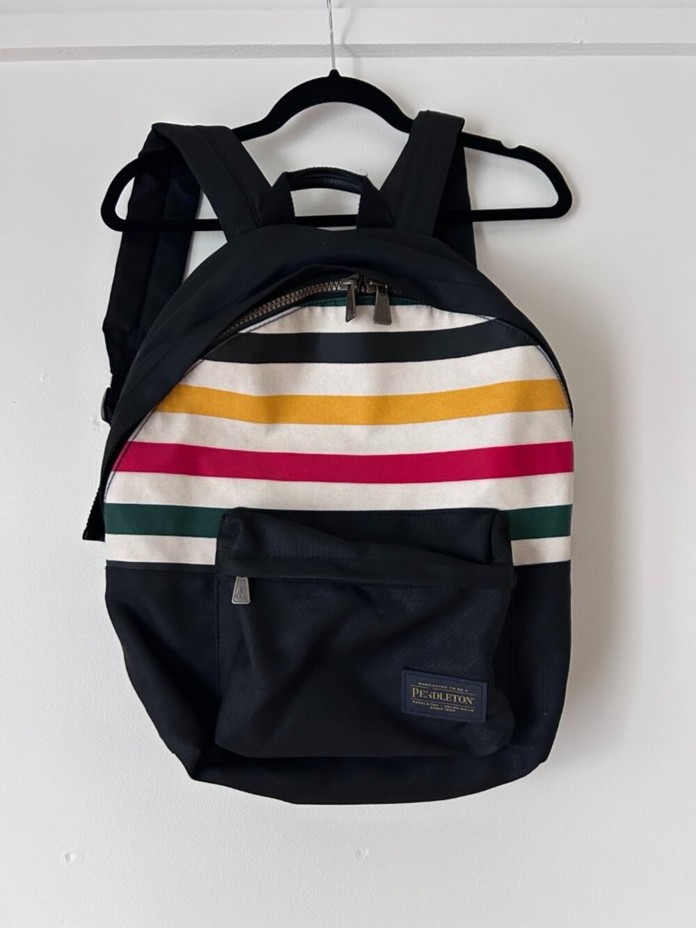 Pendleton Glacier Stripe Black Canvas Backpack
